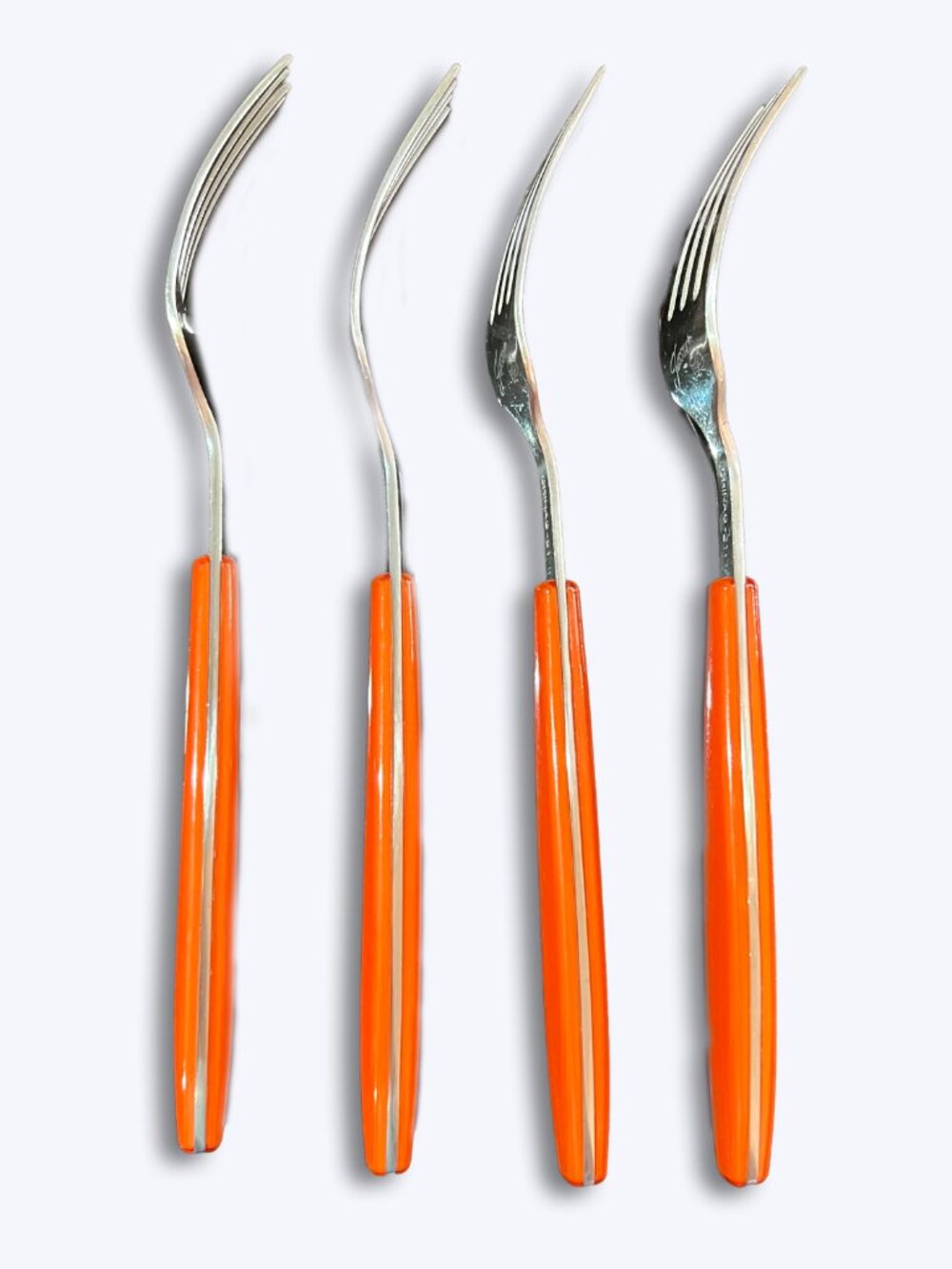 Fiesta Jamboree Poppy Orange Salad Forks Set 4 Cambridge Stainless 7" Flatware - Picture 6 of 8